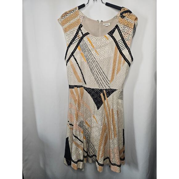 Anthropologie Weston Dress XL Abstract Linen Crochet Layered Asymmetric Dress - Picture 1 of 7